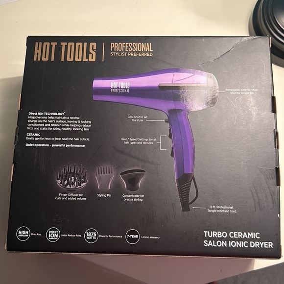 Hot Tools Professional Turbo Ceramic + Ionic Lightweight Dryer - Picture 2 of 2